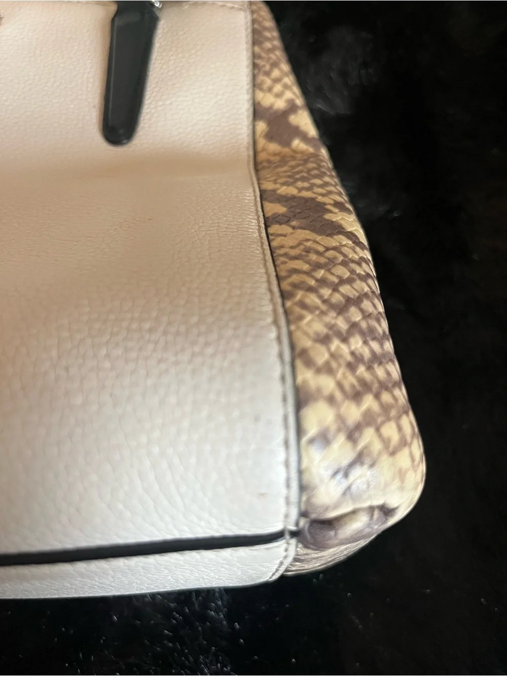 Coach Pebbled Leather Bag in Cream, Brown & Black